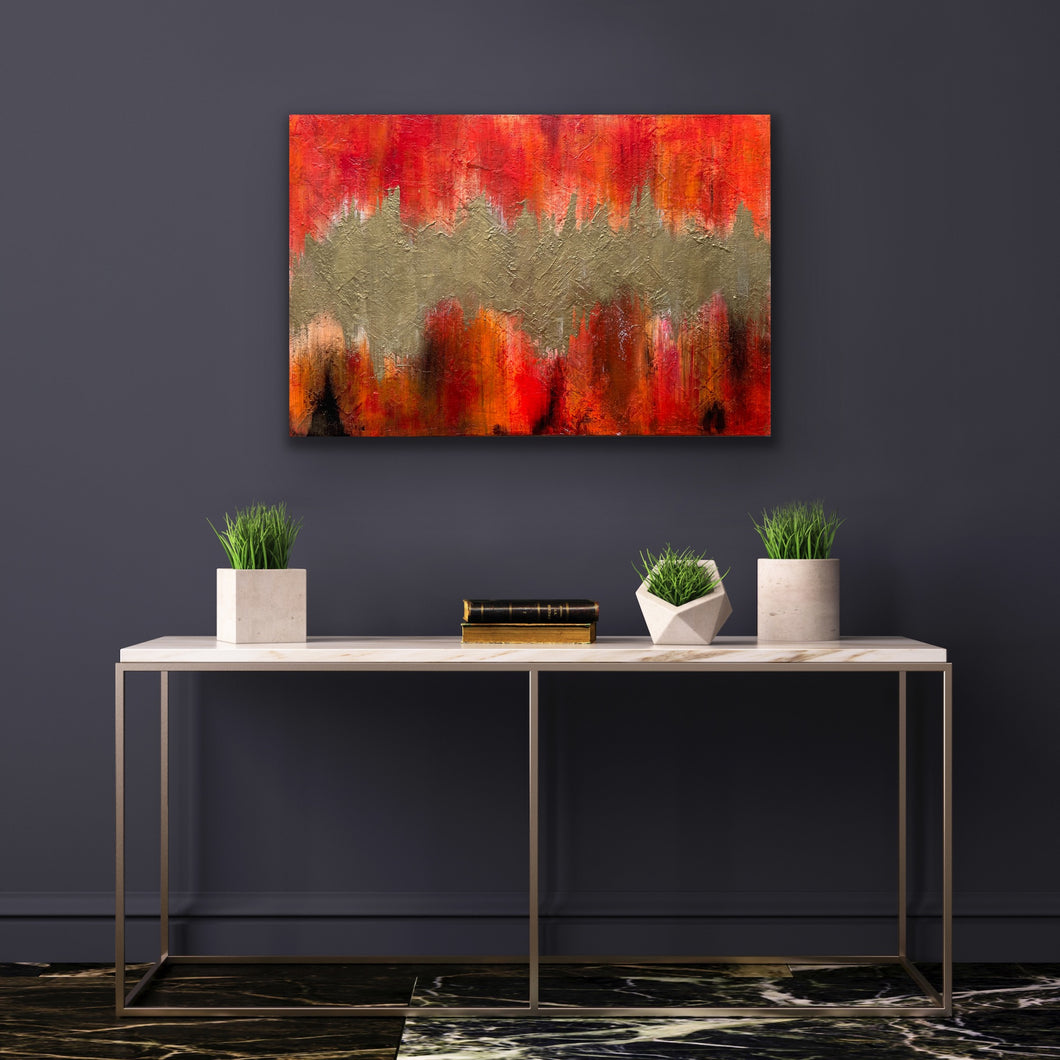 'Orange, Red, Black and Gold' - SOLD